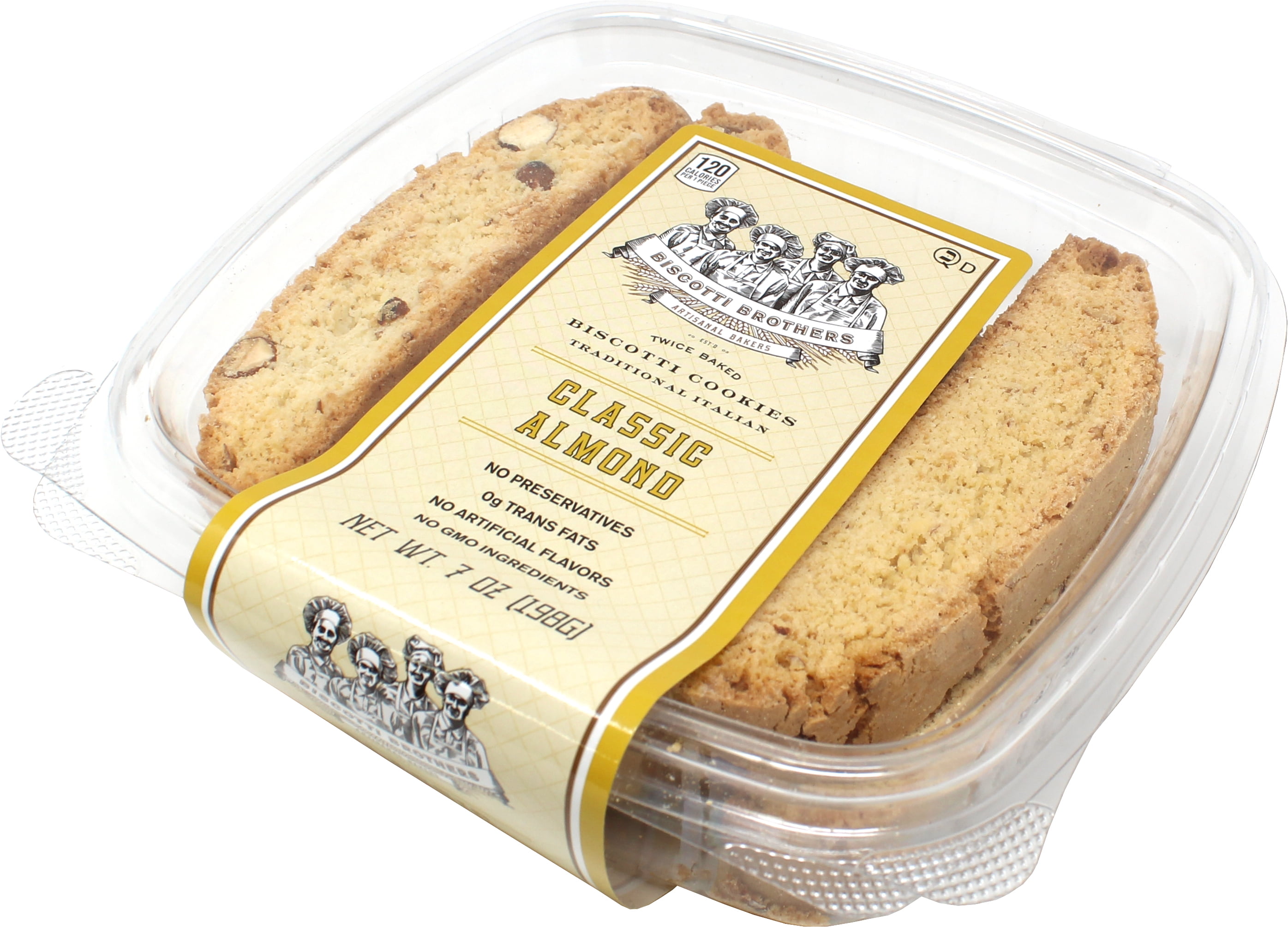 (3 pack) Biscotti Brothers Bakery 7 oz Almond Biscotti, 12 CT/Case, Non-GMO and Kosher certified, No Preservatives