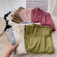 thumbnail image 2 of \ [105cm] Traje De Cintura Alta Para Cortinas De Pierna Ancha , Pantalones De Mujer , Primavera Y Otoño , Estilo Coreano , casual , Piso , Suelto , Recto , bl, 2 of 4