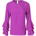 thumbnail image 2 of 2017 moda nuevas camisas blusas de manga plegable Casual suelta Tops rojo/púrpura 2XL jinwen Tops de las mujeres de la manera, 2 of 8