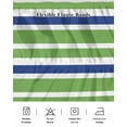 thumbnail image 5 of Green Blue Bed Skirt King Size 18&nbsp;Inch Drop, White Stripe Wrap Around Dust Ruffle Bedskirts, Wrinkle & Fade Resistant Easy Fit Bedskirt with Adjustable Elastic, 5 of 8
