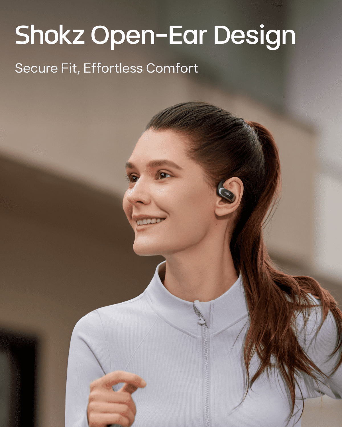 Restored Shokz OpenFit Air - Open-Ear Headphones, True Wireless Earbuds, Water Resistant, Secure Earhooks for Daily Use, black
