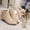 Beige, variant on CALAFEBILA Fall Shoes Women Beige Fashion Casual Solid Color Pointed Toe Thick Heel