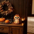 thumbnail image 4 of Aoznliie Halloween Table Decor, Cute Hand Carved Wooden Owl Ornament, 5.9 inch Tabletop Centerpiece for Halloween Decorations Indoor, Multicolor, 4 of 6
