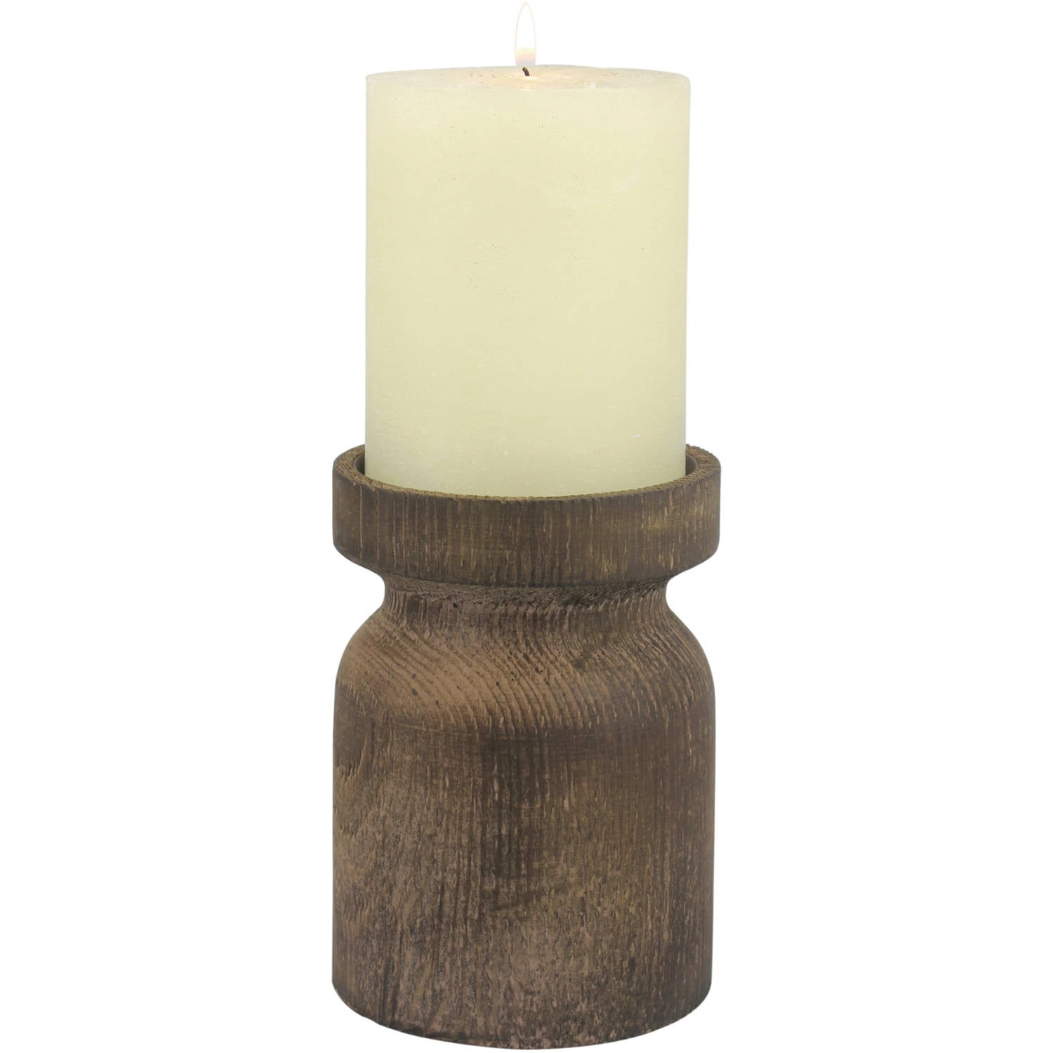 Small Rustic Wood And Metal Pillar Holder Fits Up To 3" Diameter Pillar