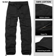 thumbnail image 4 of Men's Relaxed Fit Cargo Pants,Cotton Camo Work Pants with 6 Pockets,Durable Outdoor Utility Hiking Pants,No Belt, 4 of 6