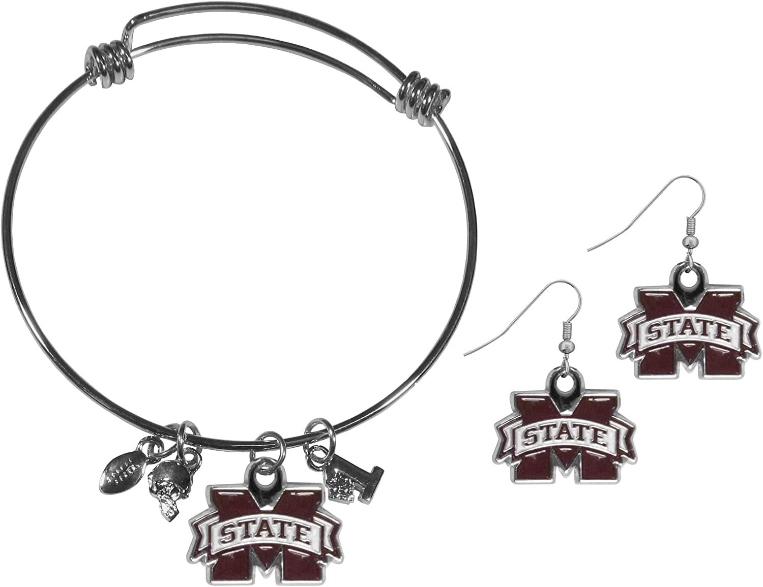 Siskiyou NCAA Womens Dangle Earrings and Chain Necklace Set 