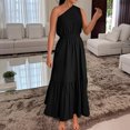thumbnail image 1 of RKSTN Robe pour Femmes Robe pour Femmes Sans Manches à Col Asymétrique Robe de Couleur Unie Longue Robe Robe Maxi Robes d'Été Décontractées pour Femmes, 1 of 7