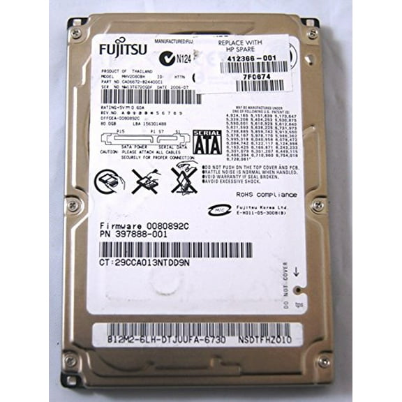 Fujitsu HP +5V 0.60A 80GB Hard Disk Drive 412366-001