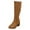 Khaki, variant on Womens Knee High Boots Brown Fashion Winter Fall Suede Size Zipper Stackable Mid Heel Wide Calf Tall Dress Boots Khaki Size 7