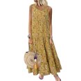 thumbnail image 1 of Vestido Sin Mangas Vestidos de playa de verano Vestidos sueltos con estampado floral de moda para el trabajo (Amarillo XL) Ygjytge para Mujer Amarillo T S, 1 of 9