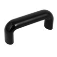 thumbnail image 1 of Unique Bargains 90mm Trou Espacement Arc Forme Plastique Tirer Poignée Poignée Noir pour Armoire, 1 of 1