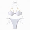 thumbnail image 4 of NOLDARES Womens High Waisted Bikini Tummy Control 2 Piece Bathing Suit Modest Two Piece Swimsuit(White,XL), 4 of 9
