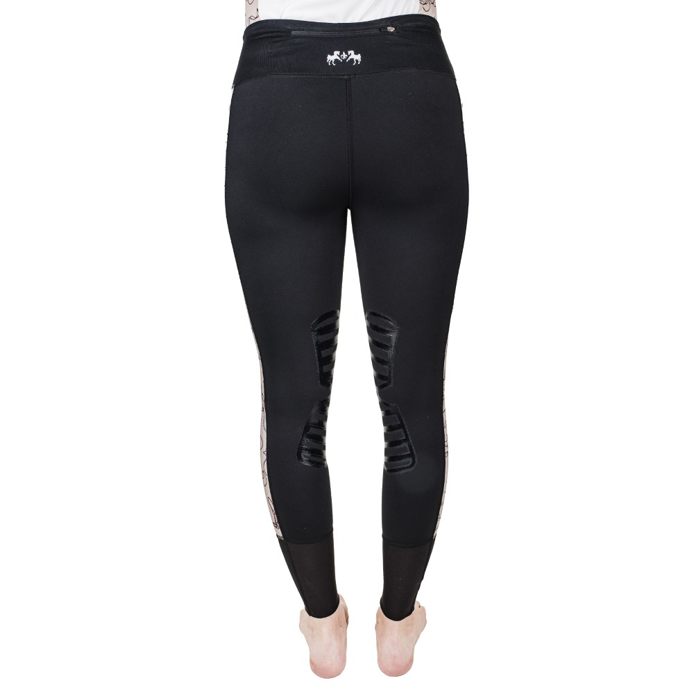 Equine Couture Ladies Equestrian Gear Tights- Black- X-Small