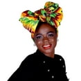 thumbnail image 2 of XIAOHUAGUA 50 * 180CM Traditional African Head Wraps for Women Print Headband Scarf Nigerian Gele Headtie Headscarf, 2 of 3