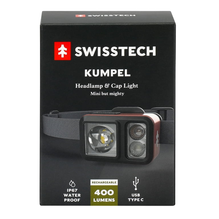 Swiss Tech Kumpel 400 Lumen Mini LED Headlamp and Cap Light, IP67