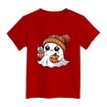 thumbnail image 5 of xaweyi Girls Halloween Tee Cute Ghost with Bow Graphic Short Sleeve Crew Neck Holiday Shirt,Sizes 4-5 Years, 5 of 5