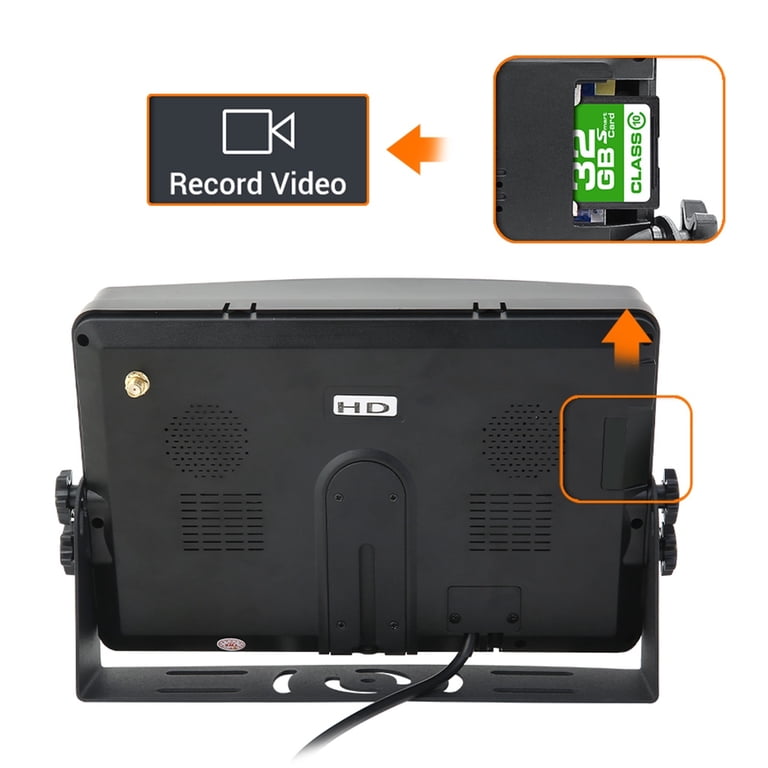 9 Inch Wireless Backup Camera System With Loop Recording - IP68 Waterproof Night Vision For Truck, Trailer, RV
