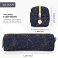 thumbnail image 3 of Balery Copper-Gold Gloss Outline Navy Dark Blue Estuche de Lápices de Cuero Impreso, Estuche para Suministros de Arte, Estuche de Lápices con Cremallera, Estuche de Almacenamiento de Papelería, 3 of 7