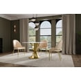 thumbnail image 4 of Set of 2 Champagne Color Faux Leather Dining Chair with Matte Gold Frame, 4 of 6