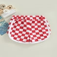 thumbnail image 3 of Girl Summer Shorts Checkerboard Tie-up Elastic Waist Short Pants, 3 of 6
