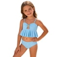 thumbnail image 2 of Lixiuxyad Girls Swimsuit Adjustable Straps Cut Out Swimwear 2 Piece Solid Color Tankini for Girls Bathing Suit for Teens,Sizes 6-7 Years, 2 of 6