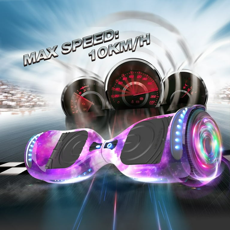 Hoverstar Flash Wheel Hover board 6.5 In. Bluetooth Speaker with LED Light Self Balancing Wheel Electric Scooter Galaxy