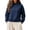 *Navy, variant on VBVC Women's Mock Neck Cropped Sweatshirt , Ladies' Side Slit Long Sleeve Pullover , Casual Fall Winter Tops For Women, S-3XL