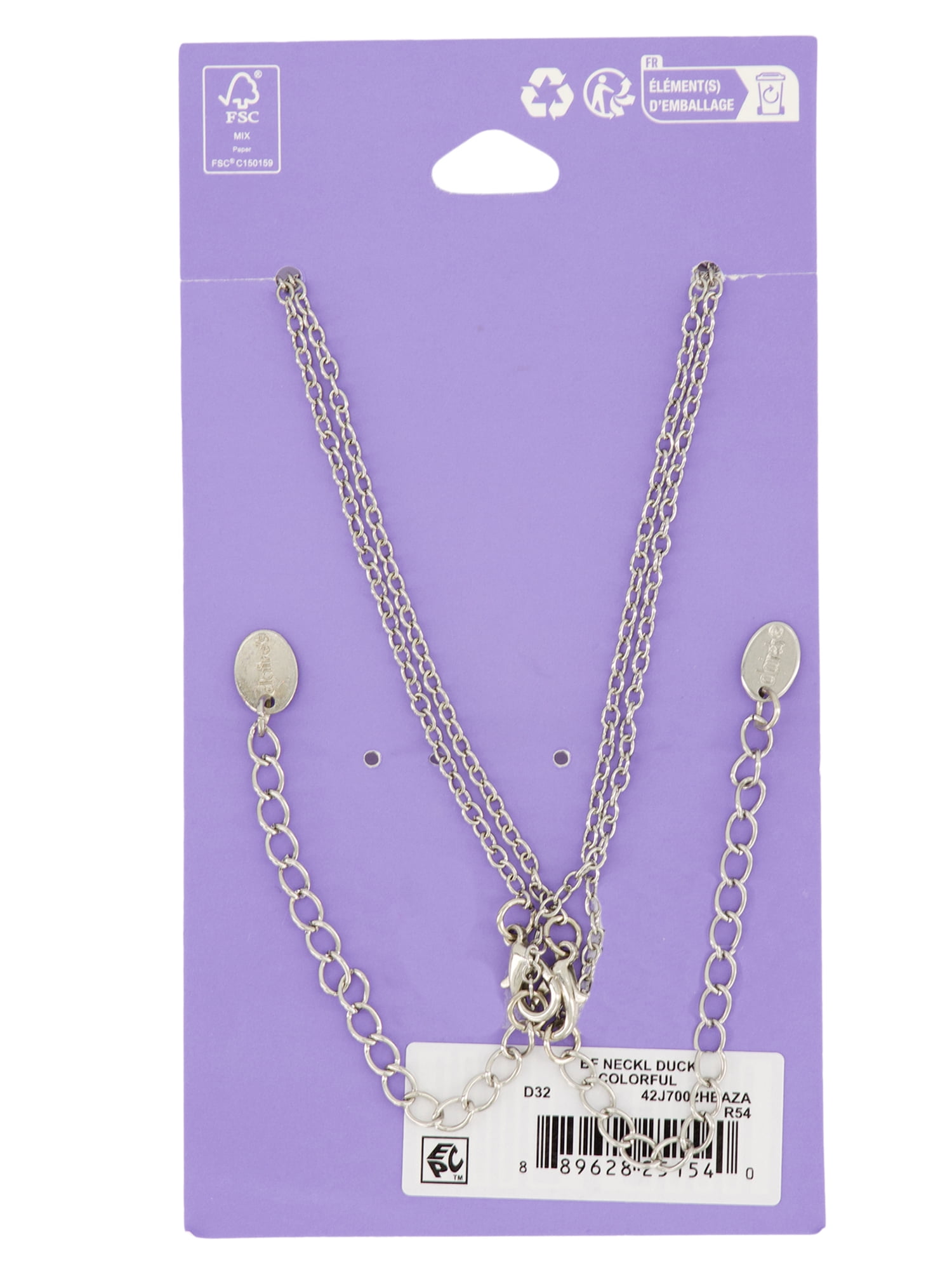 Claire's Children's Best Friends Forever Fuzzy Rubber Ducky Charm Necklaces, 2-Pack