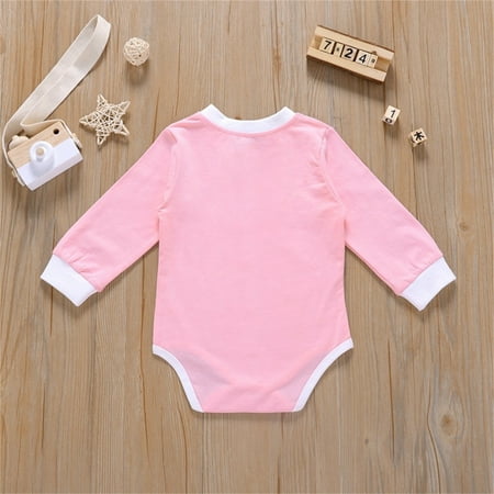 

Gubotare Baby Bodysuit Winter Baby Boys Sweatshirt Little Girls Long Sleeve T-shirt Toddler Pullover Blouses Top Fall Winter Clothes Pink 6-12 Months