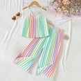 thumbnail image 2 of TOWED22 Toddler Girl Clothes 2pcs Summer Outfits Sleeveless Floral Print Camisole Wide Leg Long Pants(Green,6-7 Y), 2 of 9
