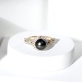 thumbnail image 5 of Rosec Jewels Genuine Tahitian Black Pearl Engagement Ring with Diamond - Crossover Ring (7.5 Carat, AAA Quality), 10K Yellow Gold, US 9.50, 5 of 9