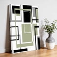 thumbnail image 3 of Canvas Wall Art Abstract Lines Art Canvas Art Print Black Green Geometric Modern Texture Pictures Wall Decor for Living Room Bedroom Artwork Decorations Stretched Framed Ready to Hang 8"x10", 3 of 9