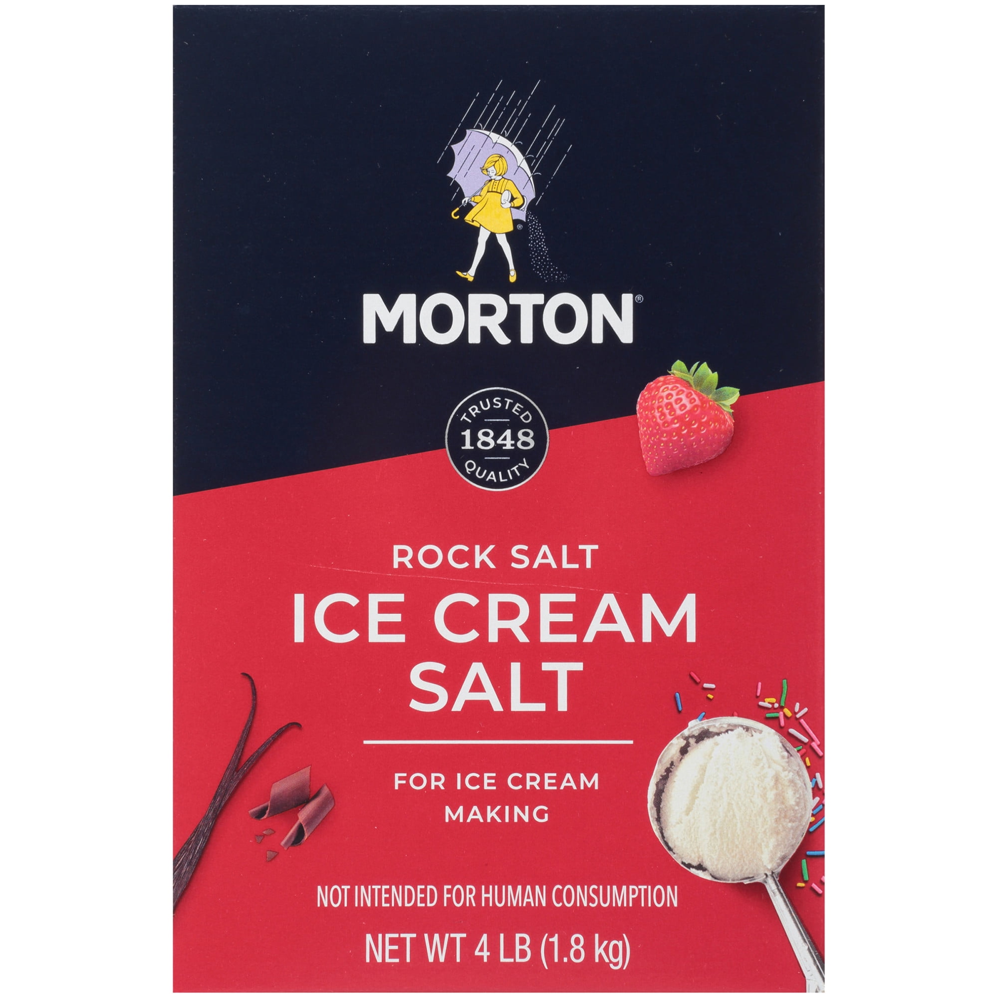 Morton Ice Cream Salt, Rock Salt for Ice Cream Making, 4 lb Box