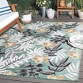 thumbnail image 2 of SAFAVIEH Cabana Blazhe Botanical Indoor/Outdoor Area Rug, Blue Green/Grey, 5'1" x 7'6", 2 of 17