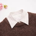thumbnail image 6 of CHENjy Striped Detachable Collar with Adjustable Straps for Women, Half High Fake Collar Shirt, Holiday Layered Festive Accessory, White, 6 of 7