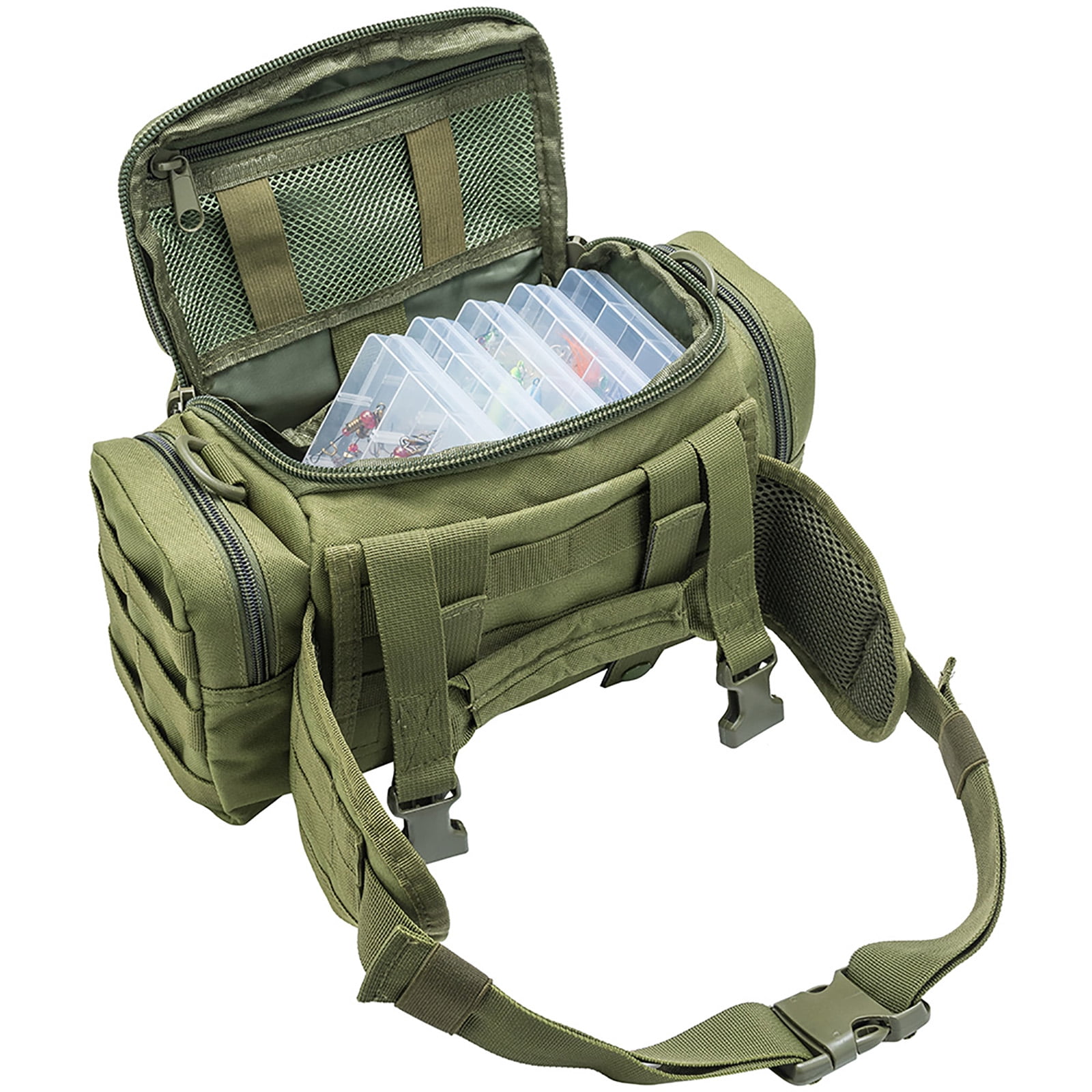 Dr.Fish Fishing Tackle Bag Loaded 5 Boxes 60 Huge Fishing Lures Kit