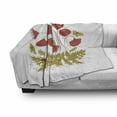 thumbnail image 2 of Floral Soft Flannel Fleece Throw Blanket, Poppies Dragonflies Butterflies Ladybug, Cozy Plush for Indoor and Outdoor Use, 50" x 60", Coral Pale Khaki White, by Ambesonne, 2 of 5