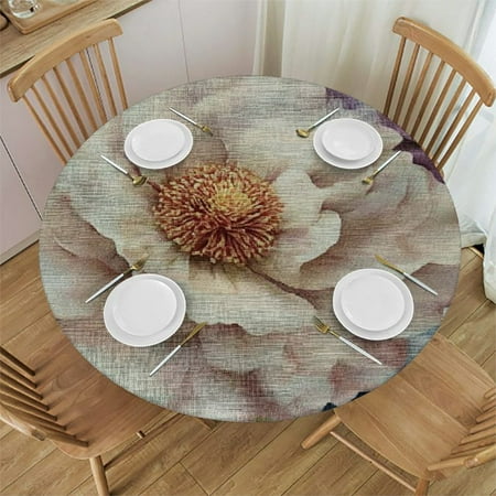 

Palnkart Flowers Fabric Round Tablecloth - Stain-Resistant & Washable - Ideal for Indoor and Outdoor Use - Home Kitchen Outdoor Decoration - Various Sizes Available 31 -35