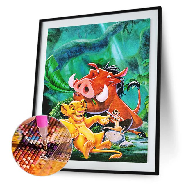 Cuadros Decorativos Kits de pintura de diamantes cuadrados completos, imagen de pared de resina de mosaico del Rey León (N299) Sywqhk Nuevos Originales
