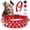 Red, variant on Golden Spike Collar for Dogs,With traction rope Spiked Dog Collar, Durable PU Leather Studded Dog Collar with Leash, Funny Mushrooms Rivet Small Puppy Pet Cat Adjustable Collar 1Pack