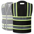 thumbnail image 2 of Chaleco de seguridad JKSafety Hi-Vis de malla negra para hombre y mujer XXL, 2 of 5