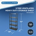 thumbnail image 2 of Gracious Living Knect-A-Shelf Heavy-Duty 5-Shelf Plastic Shelving Unit, 2 of 11