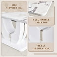 thumbnail image 6 of NYEESS 63 inch White Marble Dining Table Set with 4 White PU Chairs, Modern Rectangular Dining Room Furniture, 6 of 9