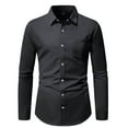 thumbnail image 5 of Men's Dress Shirt Regular Fit Stretch Stain Shield Long Sleeve Solid Business Wedding Button Down Shirts, 5 of 7
