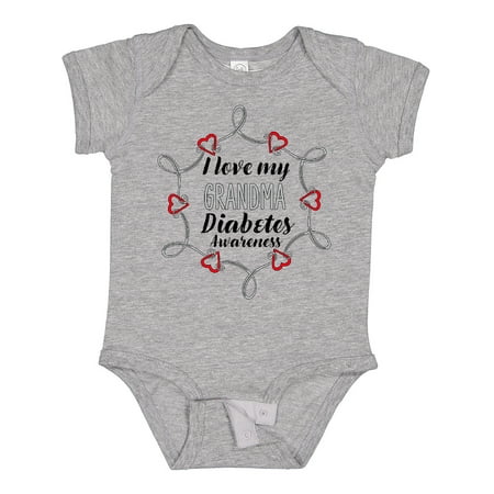 

Inktastic I Love My Grandma Diabetes Awareness Gift Baby Boy or Baby Girl Bodysuit