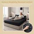 thumbnail image 3 of REGALWOVEN Fitted Sheet, Polyester Stripes Bed Sheets, Breathable and Comfortable Bedding for All Seasons Black 1 PC 53.9x74.8 inch, 3 of 5