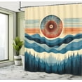 thumbnail image 2 of Ambesonne Boho Shower Curtain, Mid Century Wilderness Mounts, 69"Wx70"L, Cream Sea Blue Dark Grey, 2 of 4