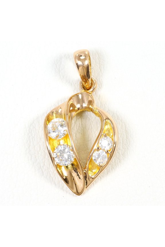 Pre-Owned K20 20K YG Yellow Gold Pendant Top with Zirconia, Total Weight 1.9g ...