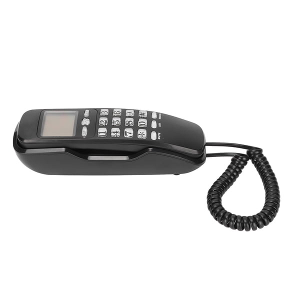 Wall Mounted Wired Telephone, Landline Telephone Caller ID Black  For Home