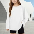 thumbnail image 2 of yillto Toddler Kids Basic Shirts Plain Long Sleeve Round Neck Loose Spring Summer Tshirts for Boys Girls, 2 of 7